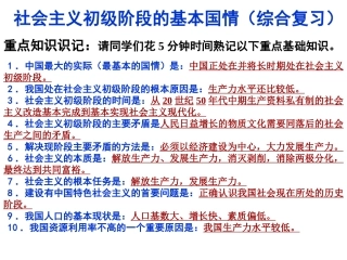 初级阶段的基本国情