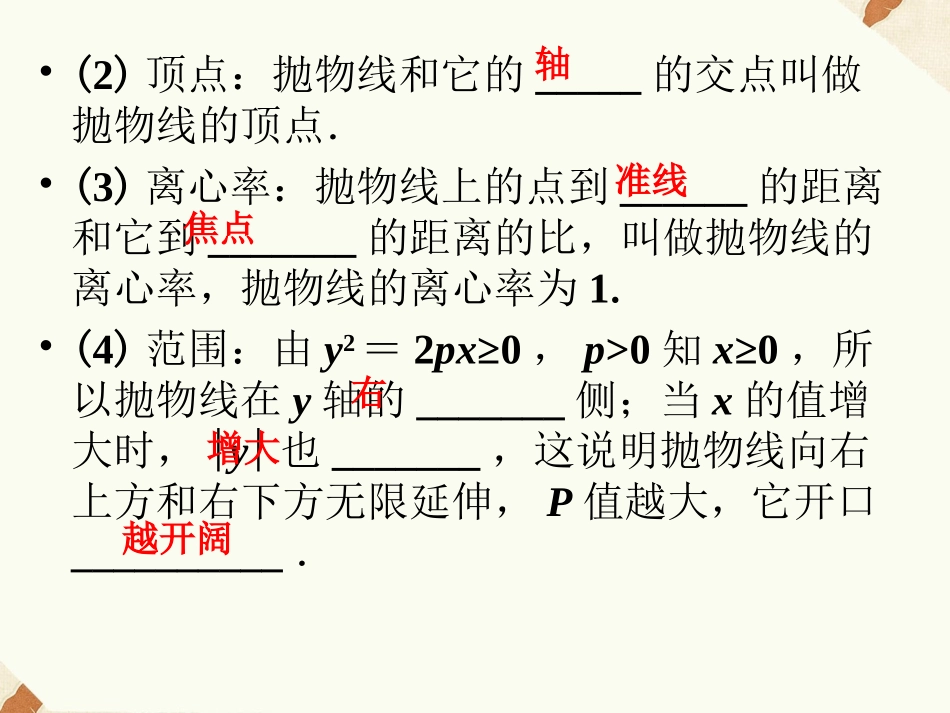 《2.3.2抛物线的几何性质》课件3_第3页