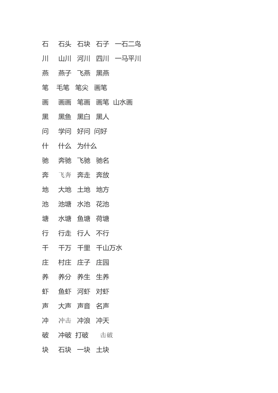 1--4单元语文组词_第2页