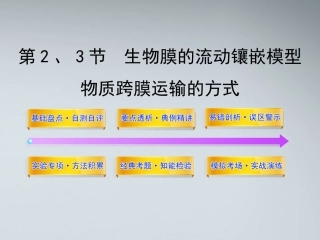 高中生物复习 生物膜的流动镶嵌模型物质跨膜运同步课件 新人教版必修1