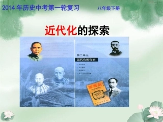 2014年中考历史一轮复习：近代化的探索