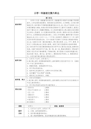 2015.4.14小学一年级下册第六单元教案
