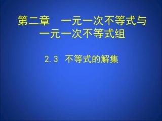 1.3--不等式的解集课件