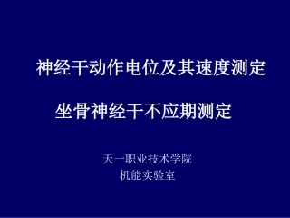 神经干动作电位及其速度测定
