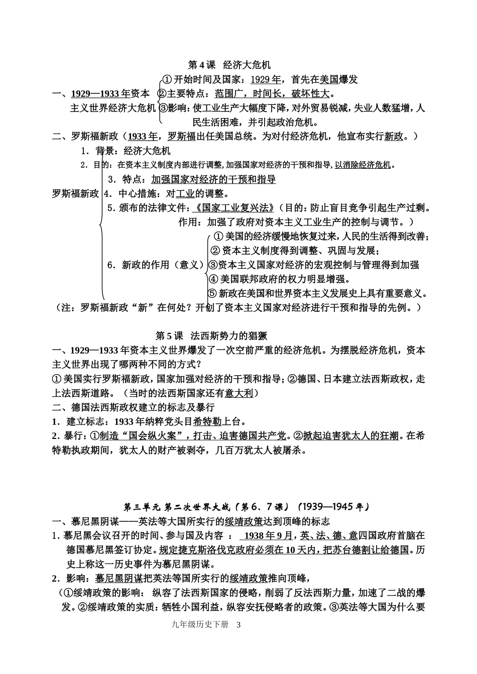 初三历史下册重点知识概要_第3页