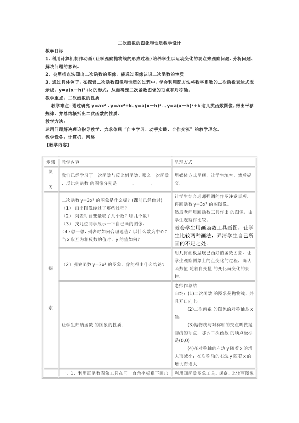 二次函数y=a(x-h)2-+-k的图像与性质_第1页