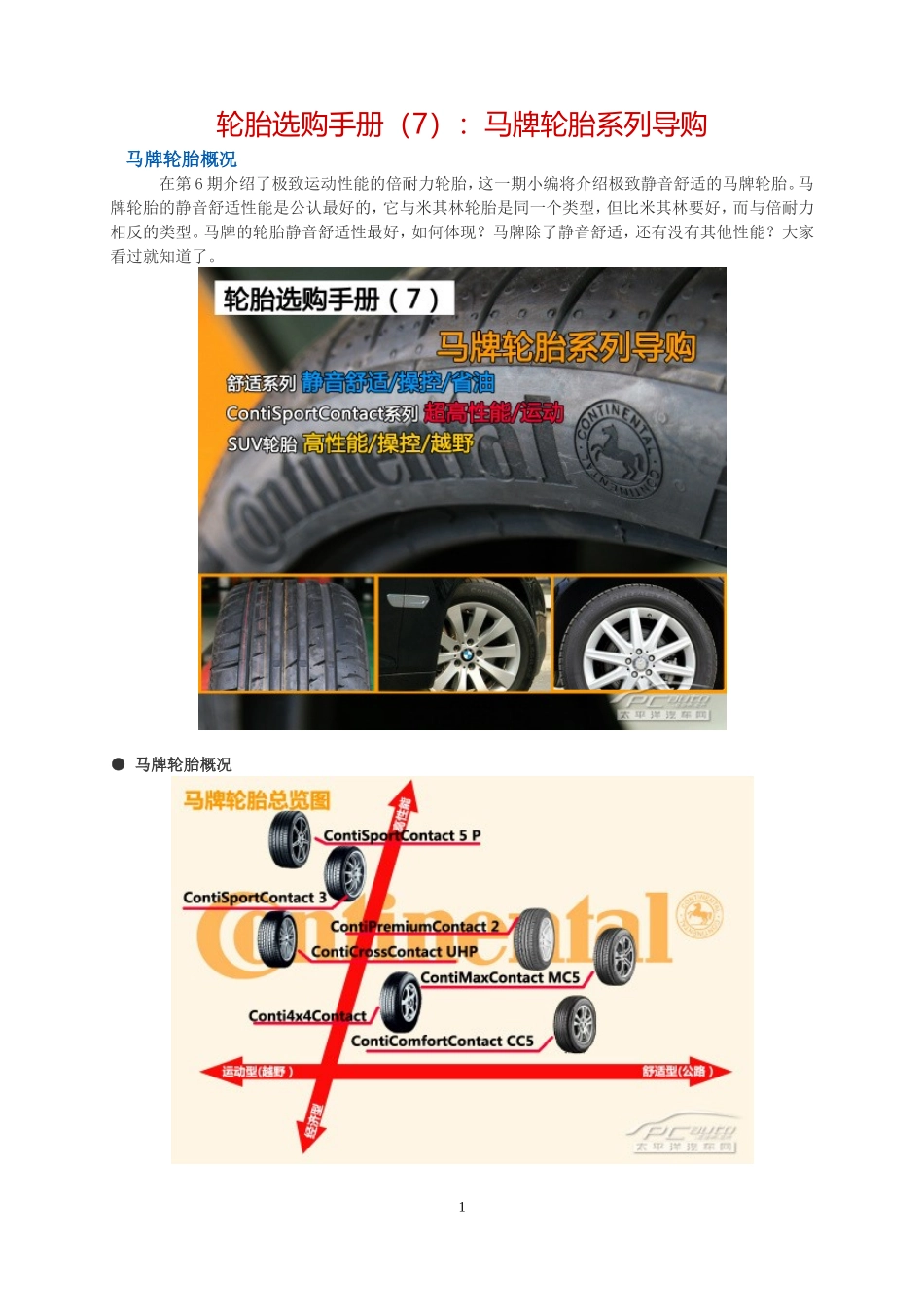 轮胎选购手册(7)：马牌轮胎系列导购_第1页