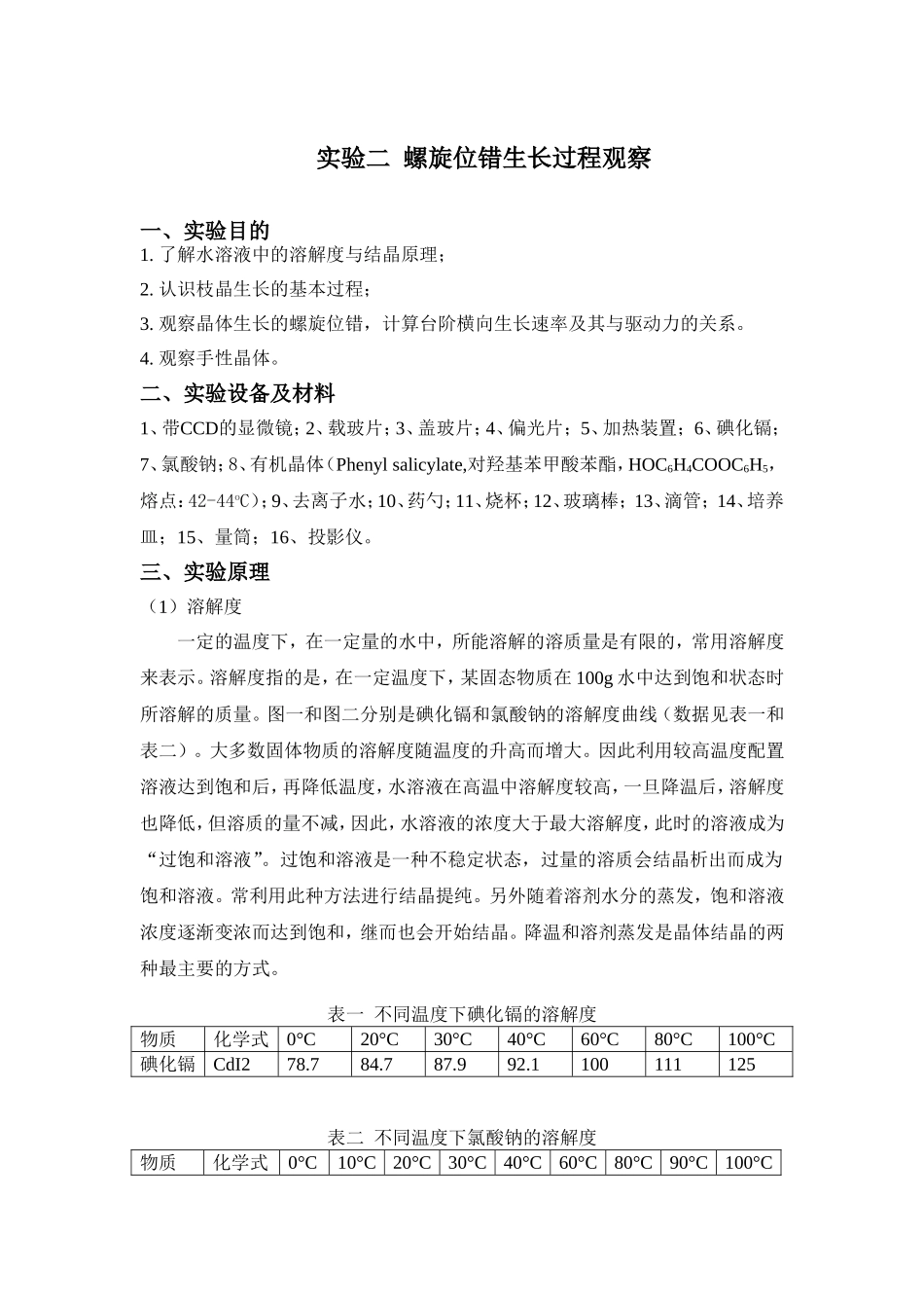 实验二 螺旋位错生长过程观察_第1页