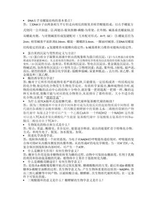 DNA右手双螺旋结构的基本要点