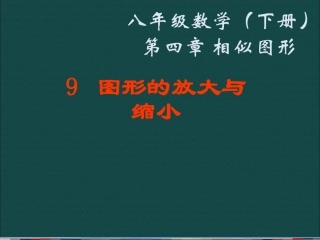 数学：4.9《图形的放大与缩小》课件(北师大版八年级下)