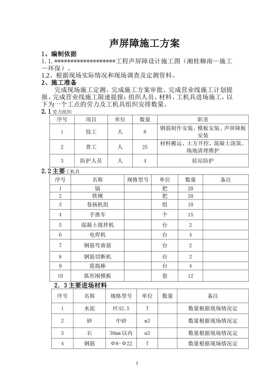 声屏障施工方案_第1页