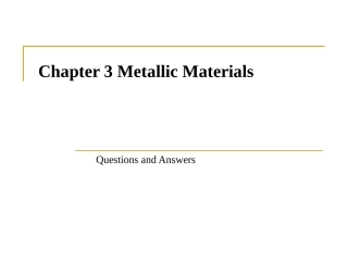 第三章 习题与答案-Chapter 3 Metallic Materials