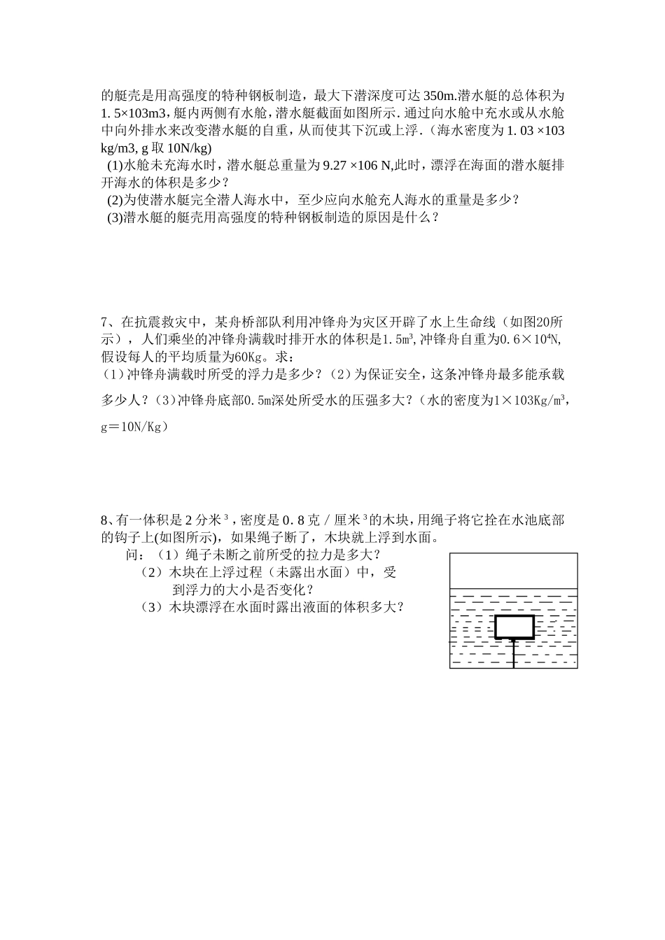 2014初二浮力小练习_第2页