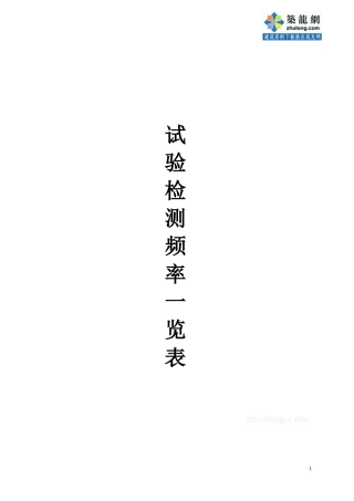 试验检测频率一览表