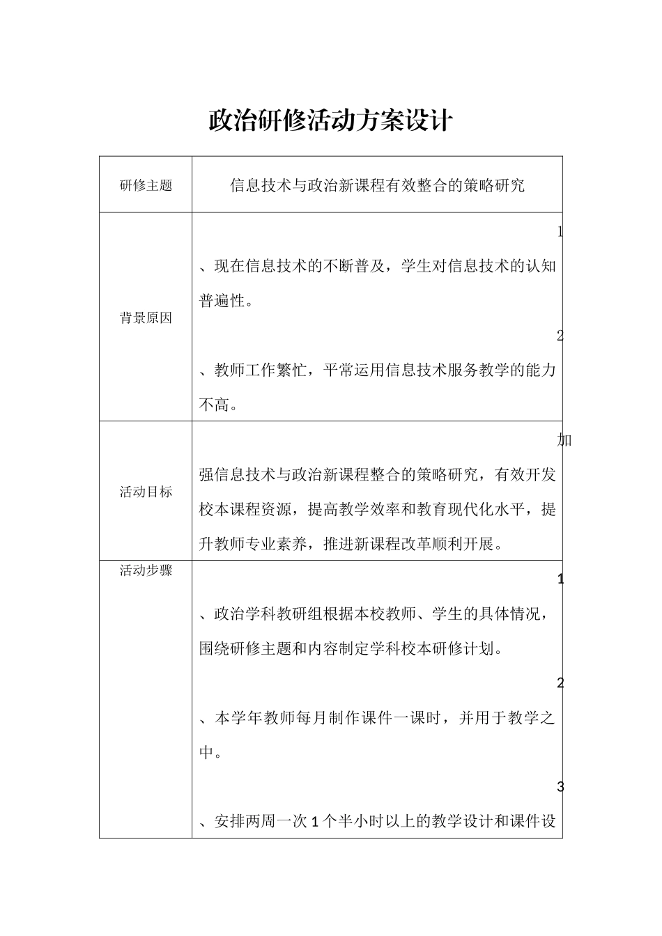 政治研修活动设计方案_第1页