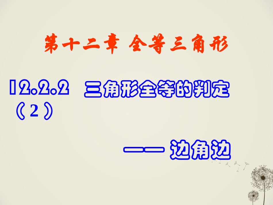 12.2-三角形全等的判定(SAS).2-三角形全等的判定(SAS)_第1页