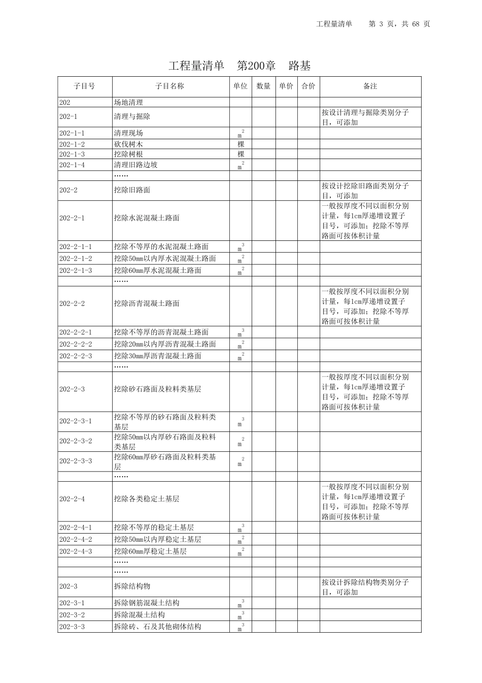 工程量清单汇总表_第3页