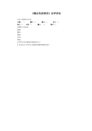 《最出色的球员》自学评估