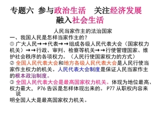 专题六参与政治生活关注经济发展
