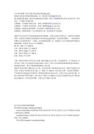 环法自行车坡度等级