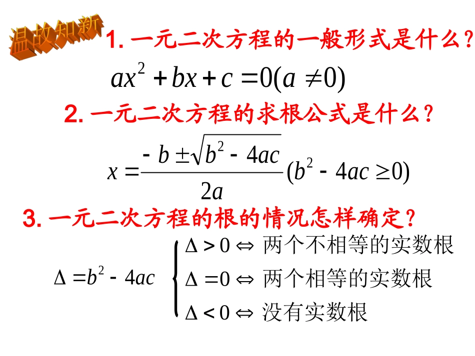 一元二次方程根与系数之间的关系.2.4一元二次方程的根与系数的关系_第2页