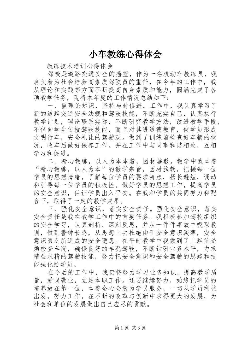 小车教练心得体会_第1页