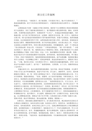 王瑞红班主任案例