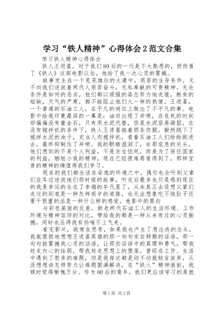 学习“铁人精神”心得体会2范文合集 (3)