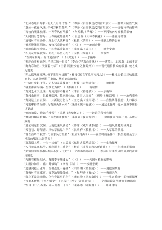 与地理有关的诗句