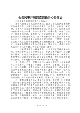 公安民警开展四查四提升心得体会