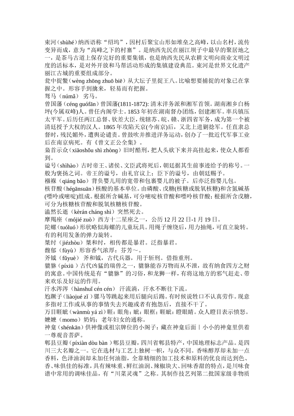 中国汉字听写大会词语汇总_第3页