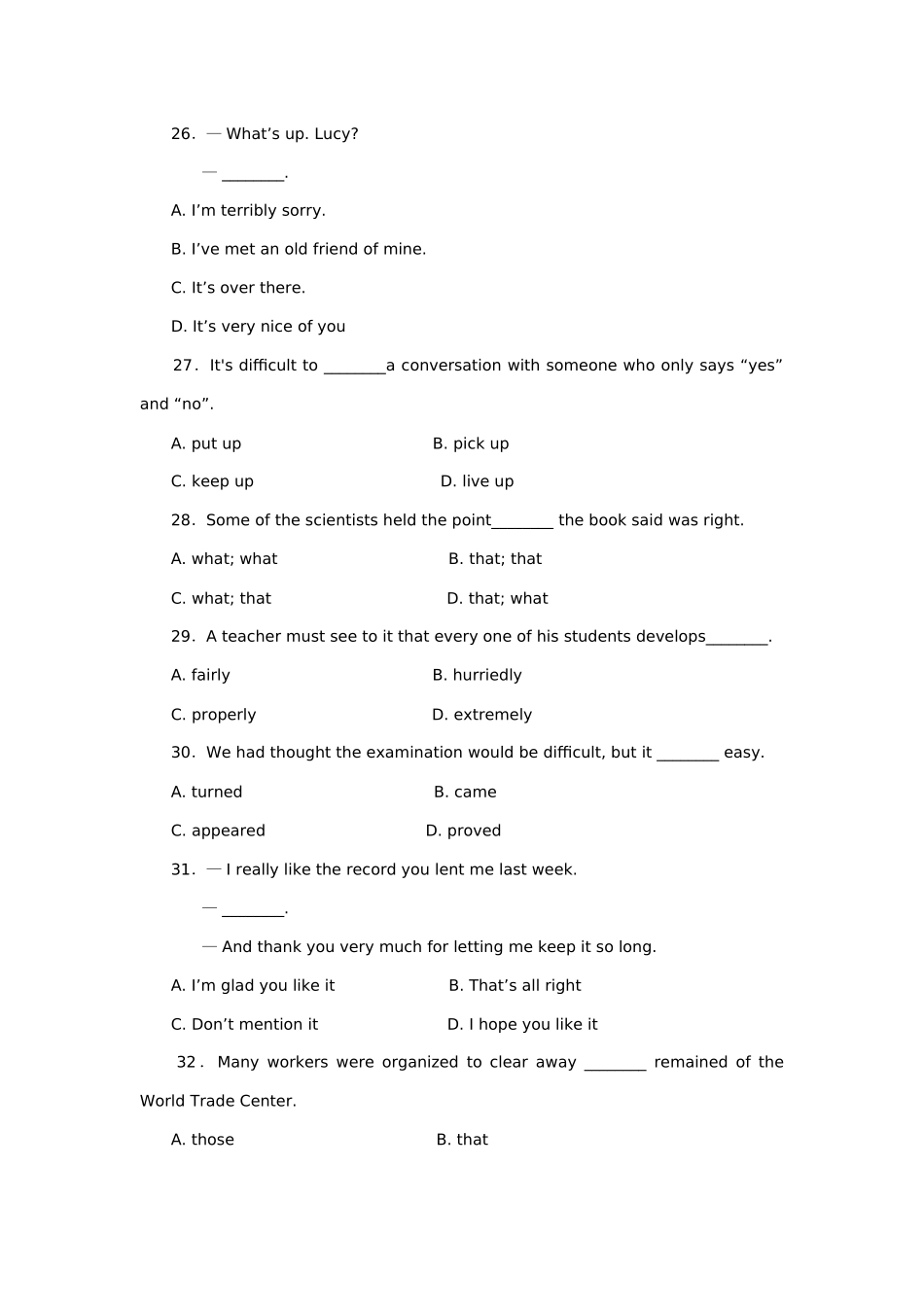 安徽省安庆市示范高中2010届上学期校际合作模拟联考高三(英语)_第2页