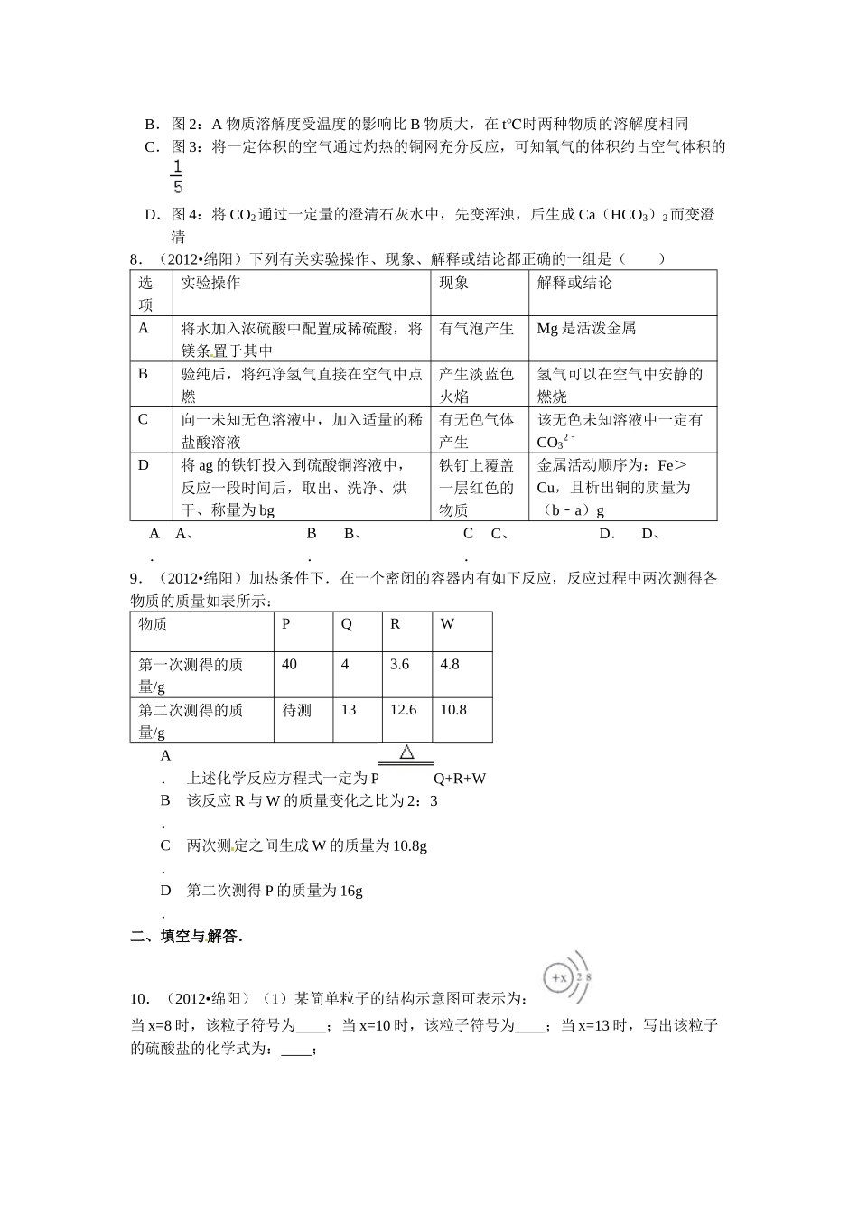 2012年四川省绵阳市中考化学试卷_第2页