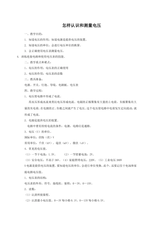《13.5-怎样认识和测量电压》教案3