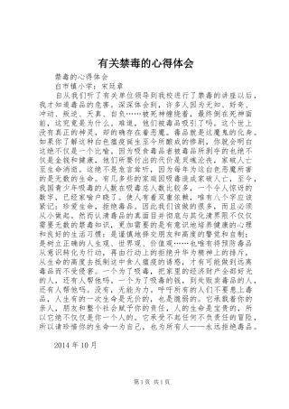 有关禁毒的心得体会