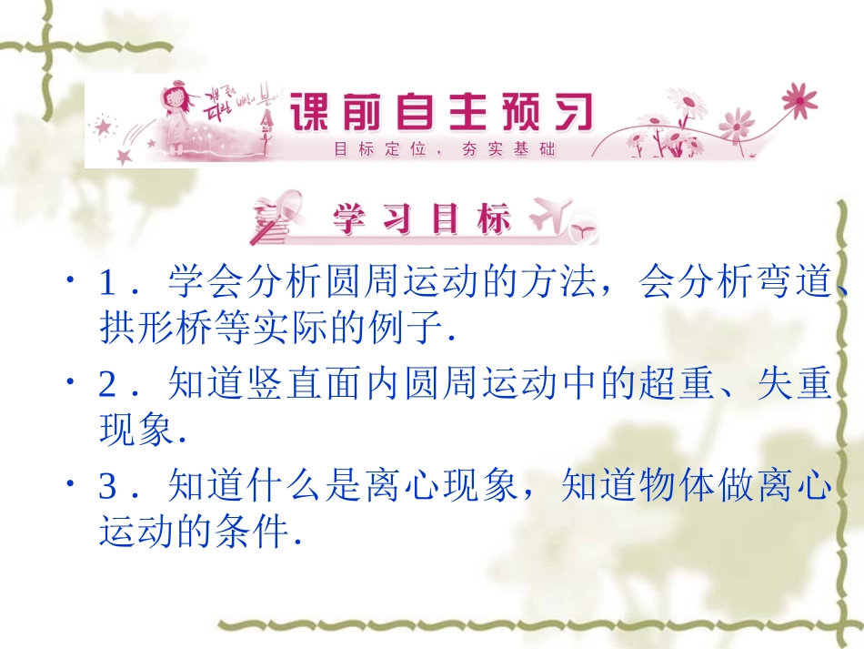 高中物理 5-7 生活中的圆周运动同步课件 新人教版必修2_第2页