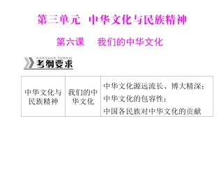 必修三第三单元第六课我们的中华文化(一轮复习课)