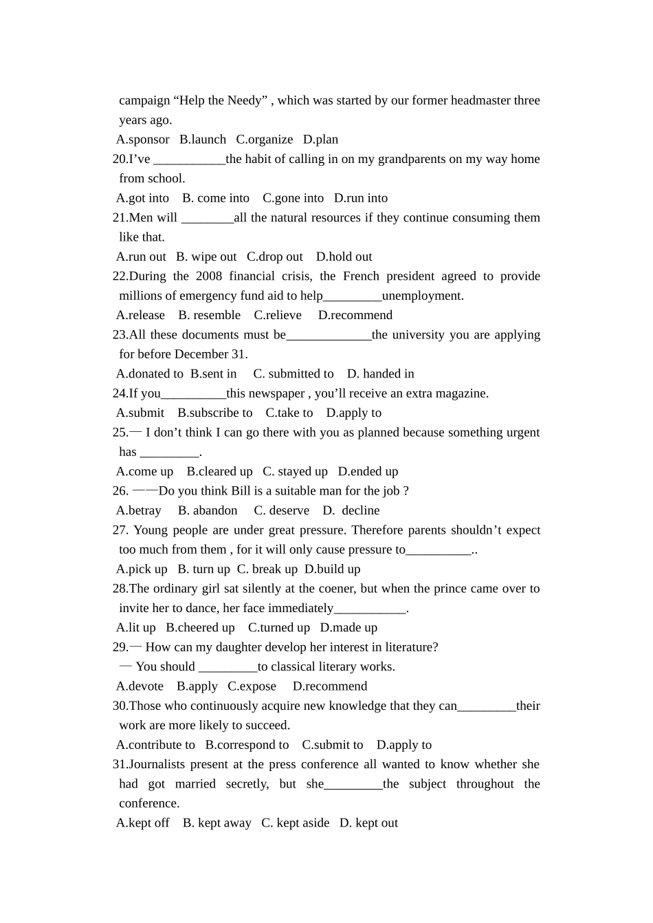 动词短语练习_第3页