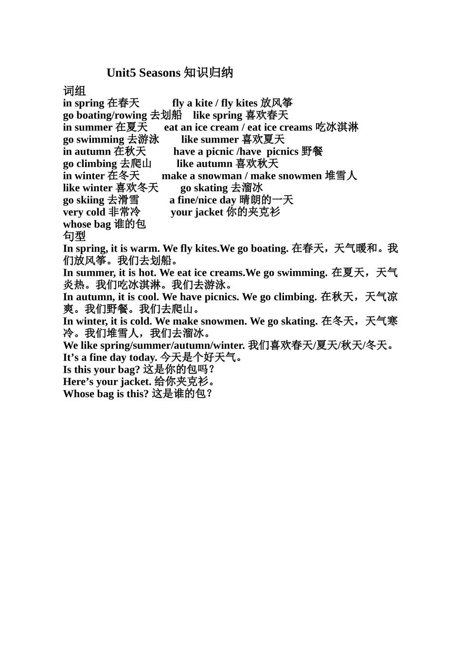 [牛津中小学英语网]4Bunit5知识归纳_第1页