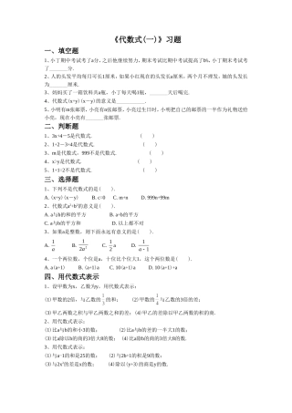 《代数式(一)》习题1