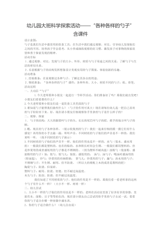 幼儿园大班科学探索活动