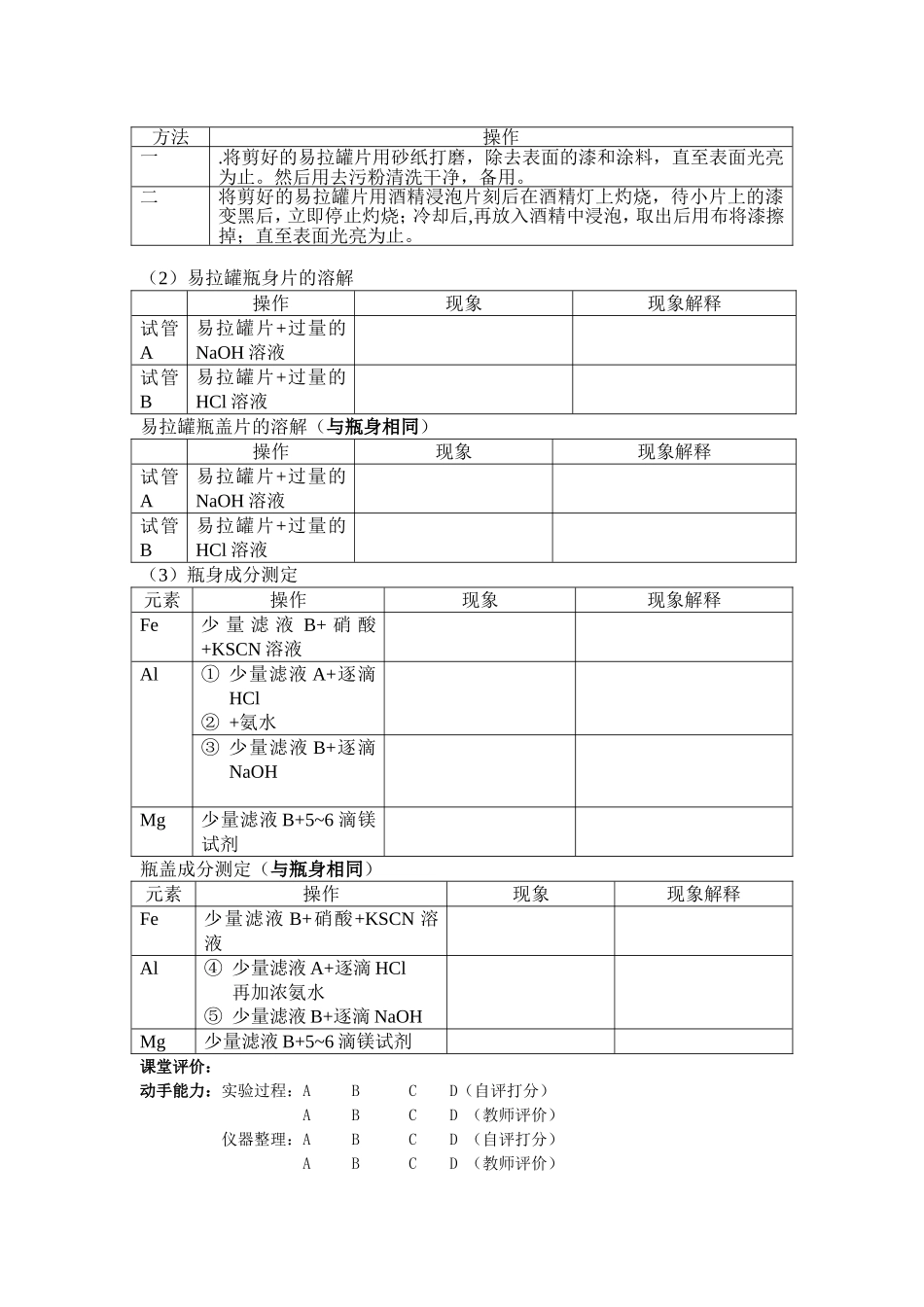 易拉罐中主要成分的探究教案_第2页