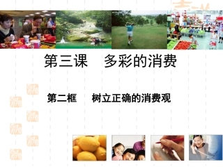 高一经济生活《树立正确的消费观》课件