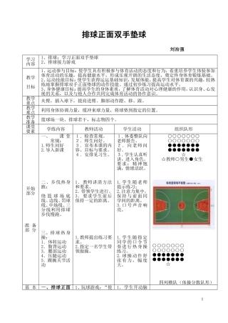 排球正面双手垫球