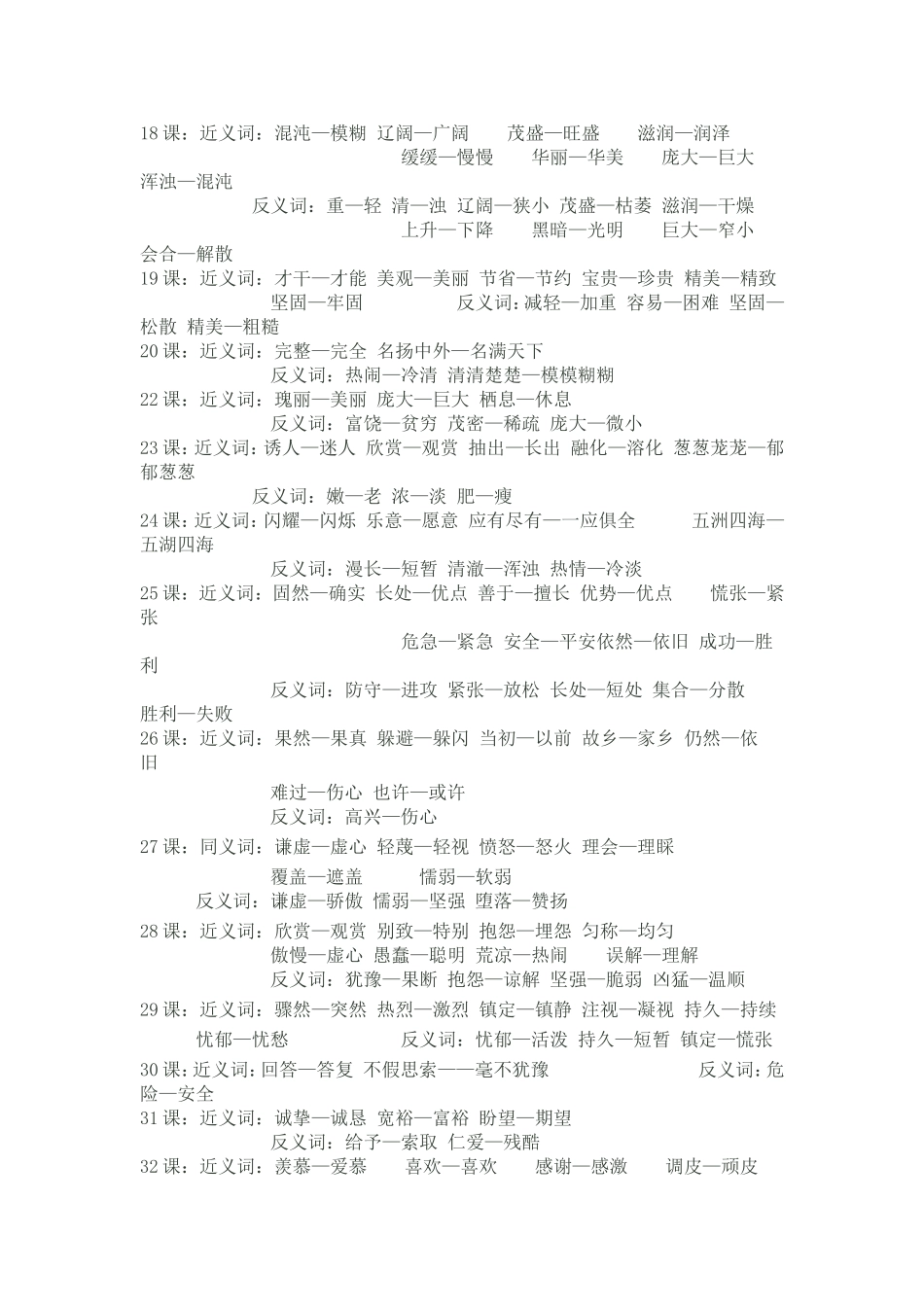 三年级上册近反义词_第2页