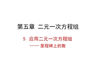 5二元一次方程组--里程碑上的数