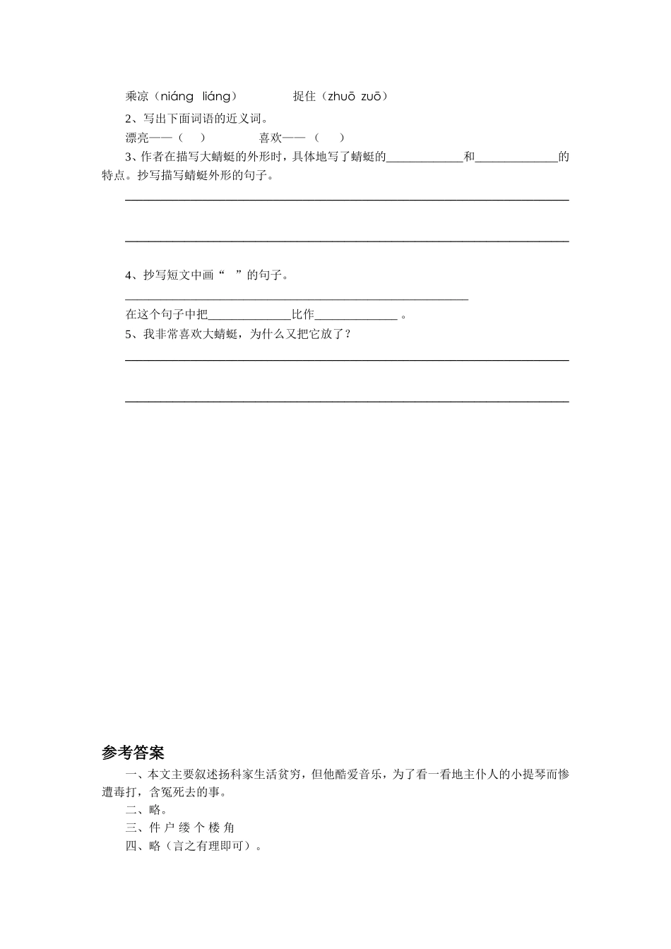 《小音乐家扬科》习题2_第2页