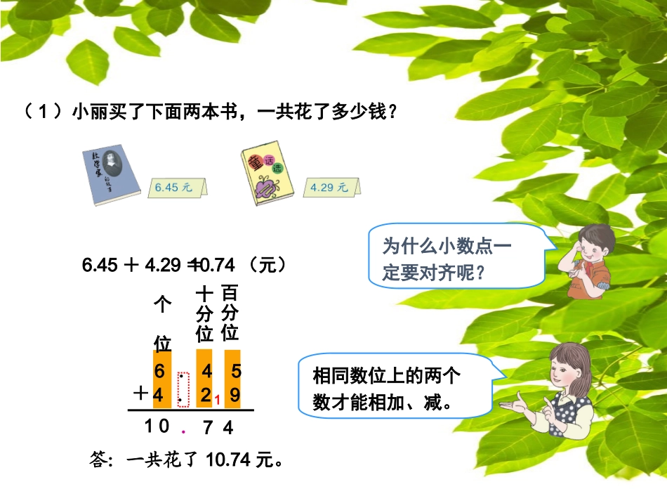 人教2011版小学数学四年级《小数加减法》_第3页