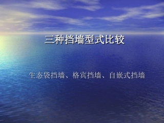 三种挡墙型式比较