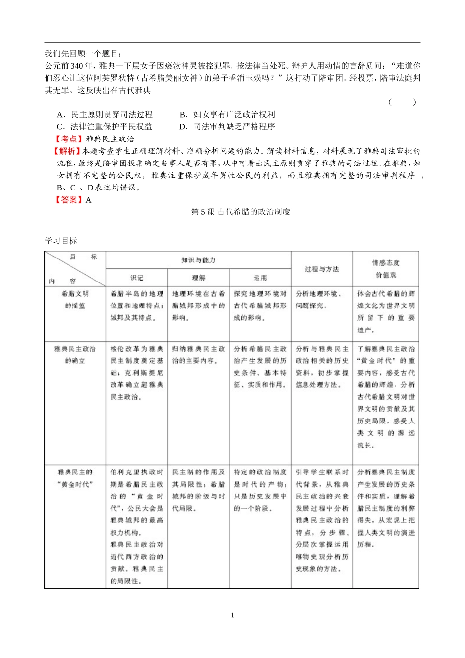 2016年2月12-13日寒假文本分析——世界古代政治_第1页